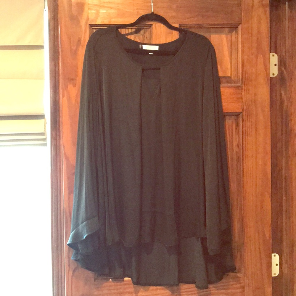 Jennifer Lopez long sleeve black blouse 3x NWOT